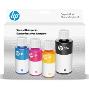 HP 31/32XL (7E6X7AN) 4-Pack Black and Color Original Inkjet Bottle - Cartouches Certifiées