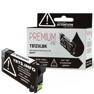Compatible EPSON T812XL (T812XL120S) Black Inkjet Cartridge Premium Quality - Cartouches Certifiées