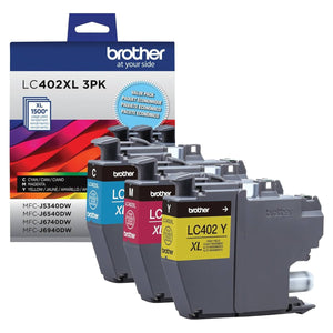 BROTHER LC402XL3PKS 3 Pack Color Original Toner Cartridge - Cartouches Certifiées