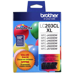BROTHER LC203CL (LC2033PKS) Color 3-Pack Original Inkjet Cartridge - Cartouches Certifiées