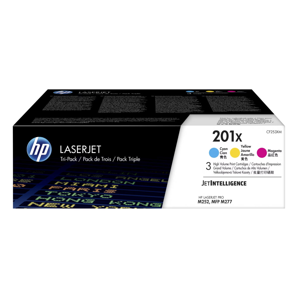 HP CF253XM (201X) 3 Pack Color Original Toner Cartridge - Cartouches Certifiées