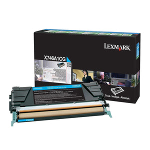 LEXMARK X746A1CG (X746A2CG) Cyan Original Toner Cartridge - Cartouches Certifiées