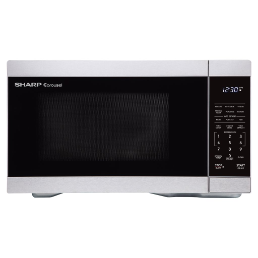SHARP Carousel® Countertop Microwave Oven 1.1 cu. ft. 900W Stainless Steel (SMC1162KSC)