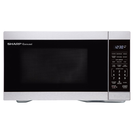 SHARP Carousel® Countertop Microwave Oven 0.9 cu. ft. 900W Stainless Steel (SMC0962KSC)