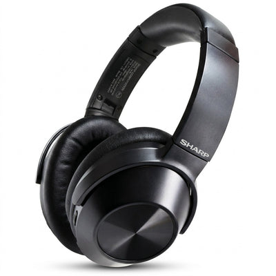 Sharp HP-60 over-ear wireless headphones in matte black with padded headband and earcups.