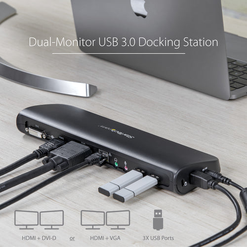 StarTech.com USB3SDOCKHDV station d'accueil Avec fil USB 3.2 Gen 1 (3.1 Gen 1) Type-B Noir - Image 8
