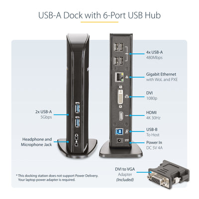 StarTech.com USB3SDOCKHD station d'accueil Avec fil USB 3.2 Gen 1 (3.1 Gen 1) Type-B Noir - Image 10