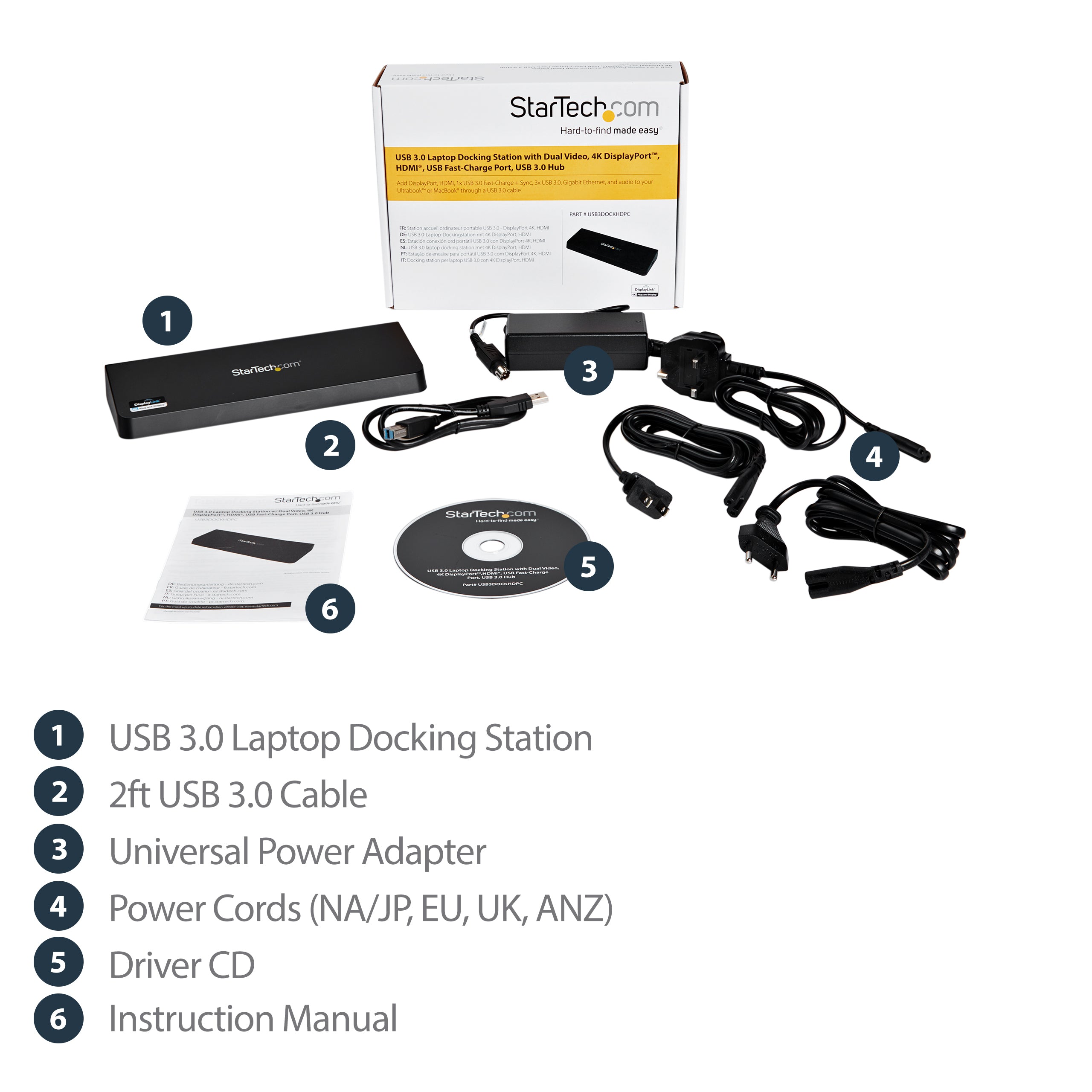 StarTech.com USB3DOCKHDPC station d'accueil Avec fil USB 3.2 Gen 1 (3.1 Gen 1) Type-B Noir - Image 14