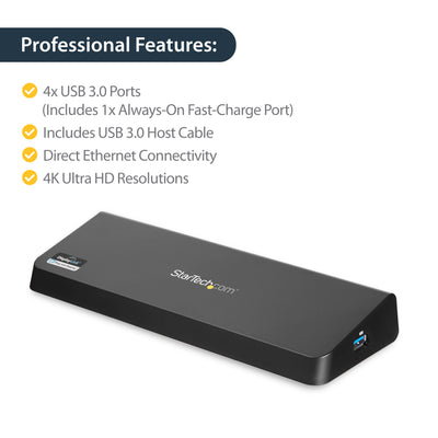 StarTech.com USB3DOCKHDPC station d'accueil Avec fil USB 3.2 Gen 1 (3.1 Gen 1) Type-B Noir - Image 13