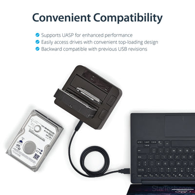 StarTech.com SDOCK2U313 Station d'accueil de disques de stockage USB 3.2 Gen 2 (3.1 Gen 2) Type micro-B Noir - Image 10