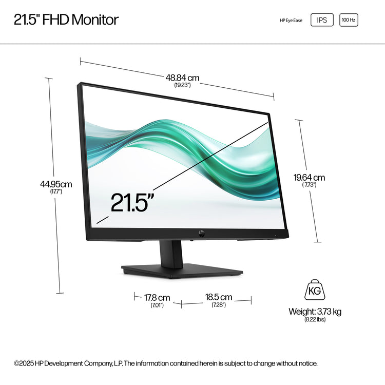 HP Series 3 Pro 21.5 inch FHD Monitor - 322ph écran plat de PC 54,6 cm (21.5") 1920 x 1080 pixels Full HD LCD Noir - Image 8