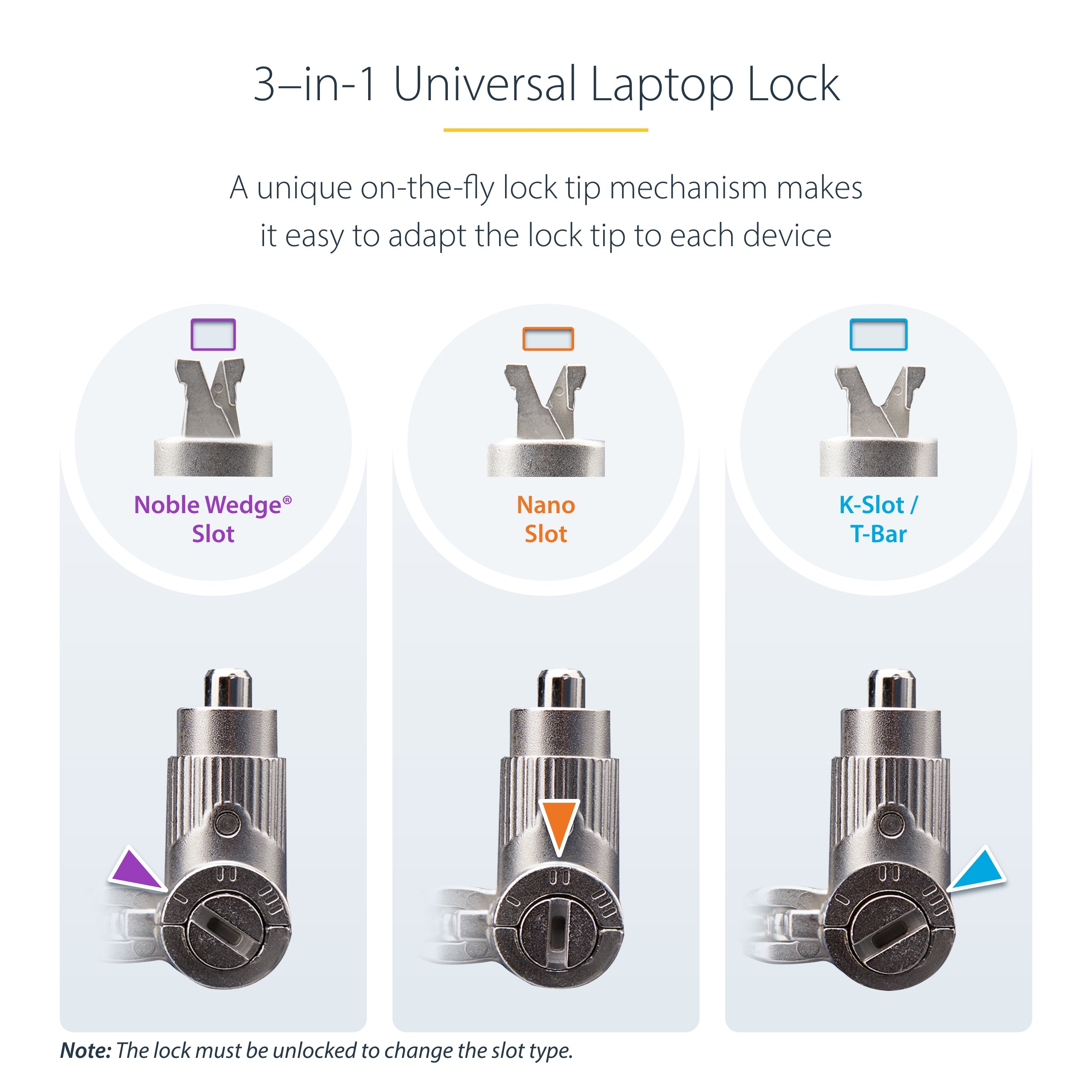 StarTech.com UNIVKA25-LAPTOP-LOCK câble antivol Noir 2 m - Image 15