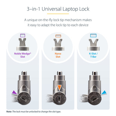 StarTech.com UNIVKA25-LAPTOP-LOCK câble antivol Noir 2 m - Image 15