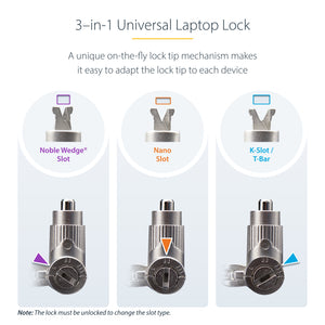 StarTech.com UNIVMK25-LAPTOP-LOCK câble antivol Noir, Acier - Image 15