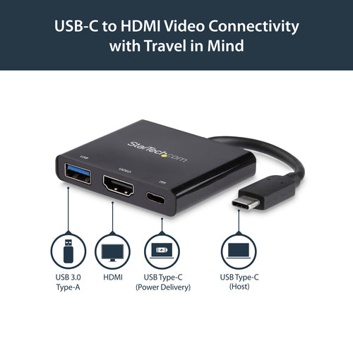 StarTech.com CDP2HDUACP station d'accueil Avec fil USB 3.2 Gen 1 (3.1 Gen 1) Type-C Noir - Image 8