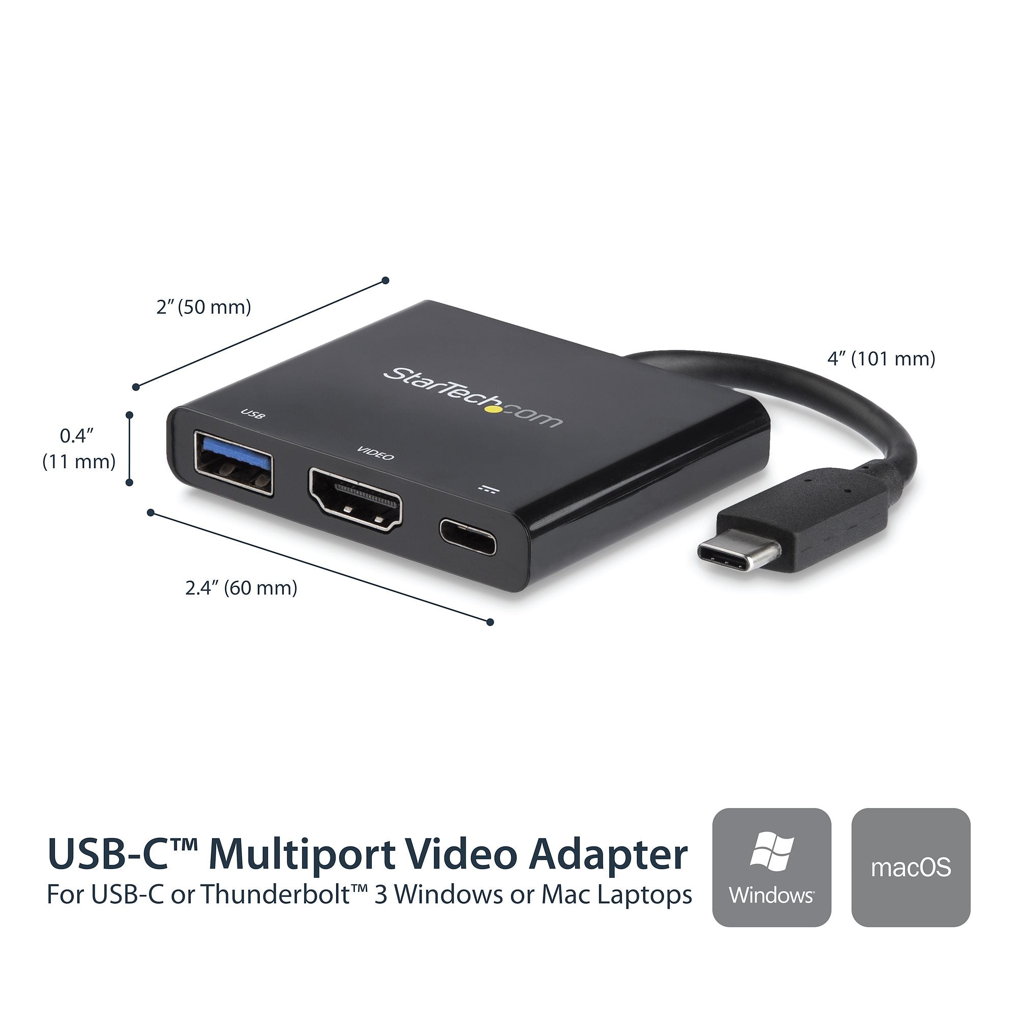 StarTech.com CDP2HDUACP station d'accueil Avec fil USB 3.2 Gen 1 (3.1 Gen 1) Type-C Noir - Image 2