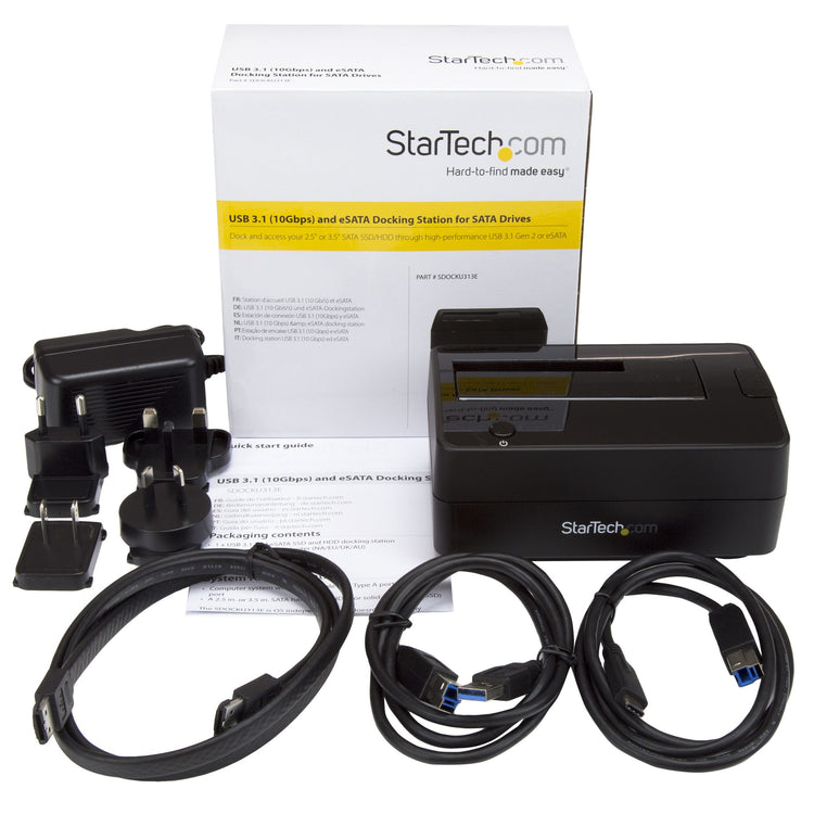 StarTech.com SDOCKU313E Station d'accueil de disques de stockage USB 3.2 Gen 2 (3.1 Gen 2) Type-B Noir - Image 7