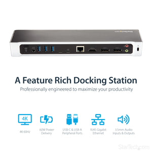 StarTech.com DK30CH2DPPD station d'accueil Avec fil USB 3.2 Gen 1 (3.1 Gen 1) Type-C Noir, Argent - Image 9