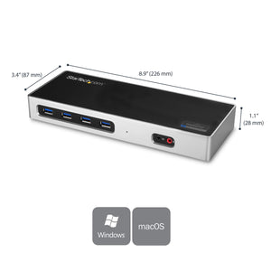 StarTech.com DK30A2DH station d'accueil Avec fil USB 3.2 Gen 1 (3.1 Gen 1) Type-C Noir, Argent - Image 2