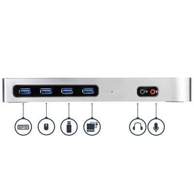 StarTech.com DK30A2DH station d'accueil Avec fil USB 3.2 Gen 1 (3.1 Gen 1) Type-C Noir, Argent - Image 5