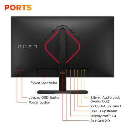 HP OMEN 24.5inch FHD 360Hz Gaming Monitor - OMEN 25 écran plat de PC 62,2 cm (24.5") 1920 x 1080 pixels Full HD LCD - Image 5