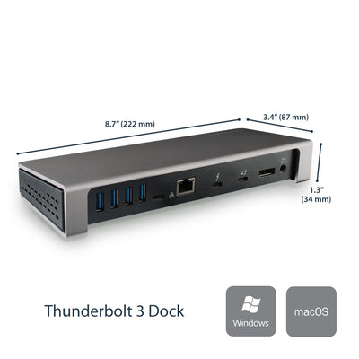StarTech.com TB3DOCK2DPPD station d'accueil Avec fil USB 3.2 Gen 1 (3.1 Gen 1) Type-C Noir - Image 10