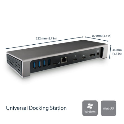 StarTech.com TB3DOCK2DPPD station d'accueil Avec fil USB 3.2 Gen 1 (3.1 Gen 1) Type-C Noir - Image 2