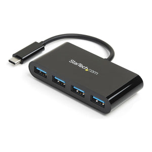 StarTech.com HB30C4AB hub & concentrateur USB 3.2 Gen 1 (3.1 Gen 1) Type-C 5000 Mbit/s Noir - Image 1