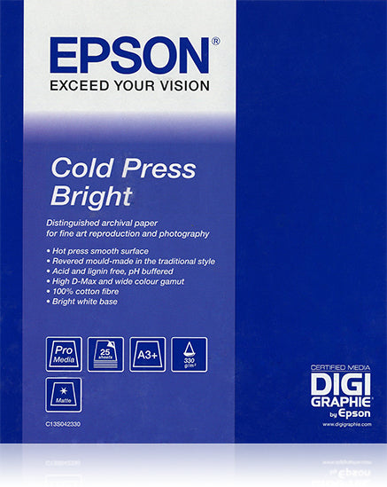 EPSON Cold Press Bright, 60" x 15m, 305g/m² large format media Matte (S042316)
