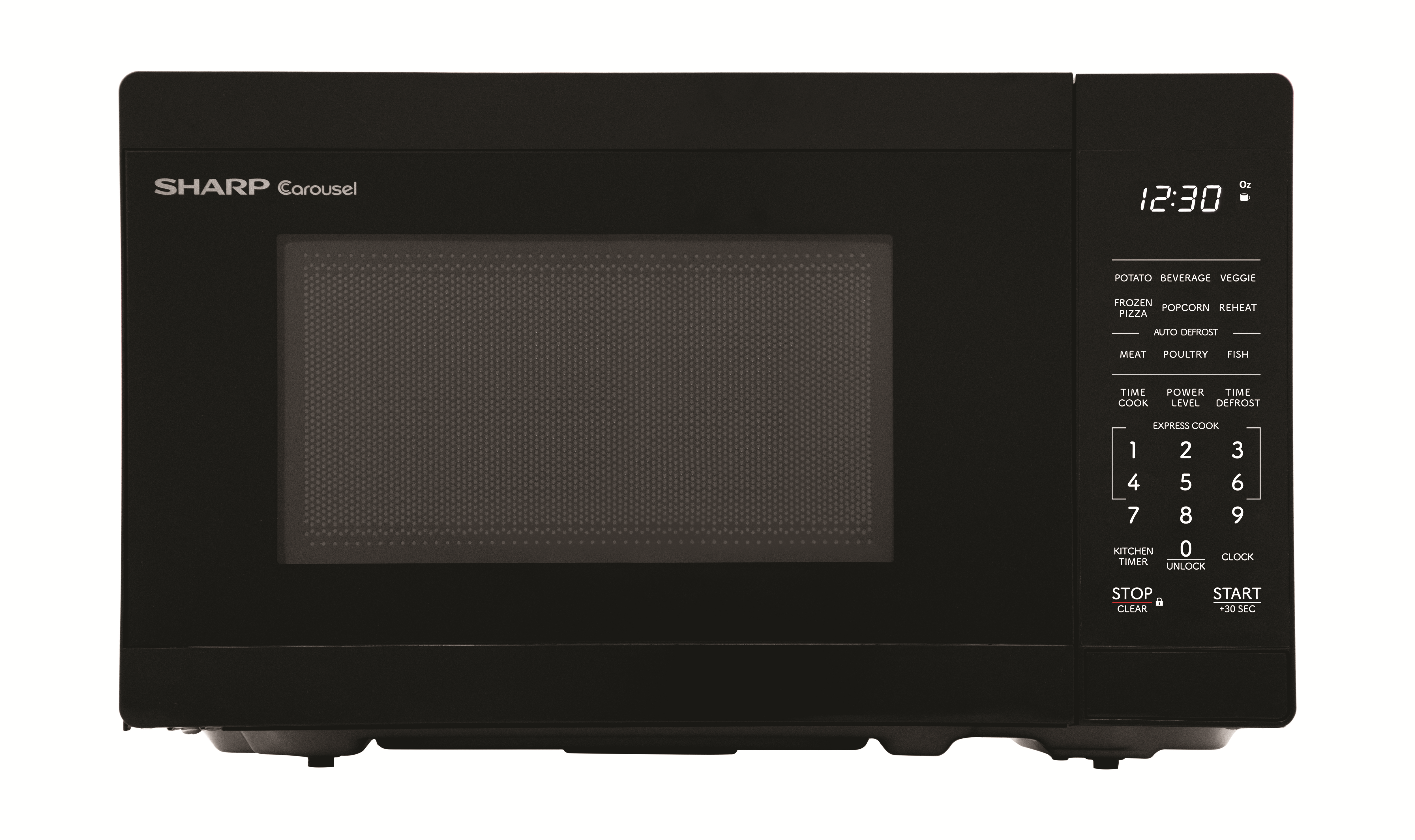 Sharp Four à micro-ondes de comptoir 0,7 pi³ (SMC0760KBC) – 700W, Noir avec plateau tournant Carousel - Image 1