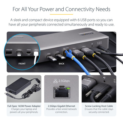 StarTech.com 155NA-USB4-DOCK station d'accueil Avec fil Argent - Image 5
