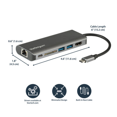 StarTech.com DKT30CSDHPD3 station d'accueil Avec fil USB 3.2 Gen 1 (3.1 Gen 1) Type-C Noir, Gris - Image 9