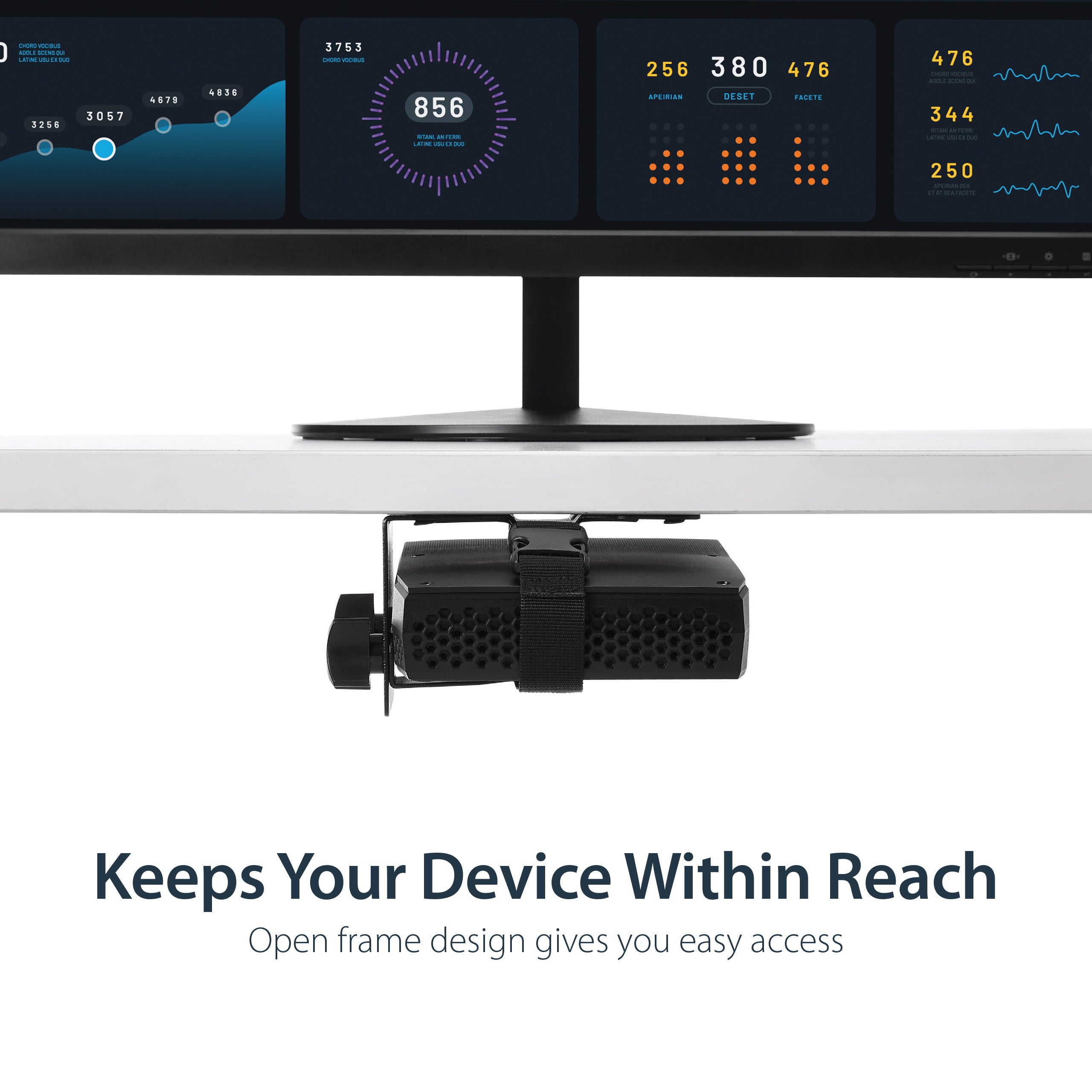 StarTech.com ACCSMNT support pour unité centrale Support de CPU monté sur le socle de l’écran Noir - Image 11