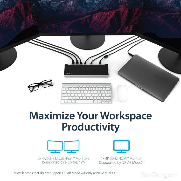 StarTech.com DK30CH2DEP station d'accueil Avec fil USB 3.2 Gen 1 (3.1 Gen 1) Type-C Noir, Argent - Image 11