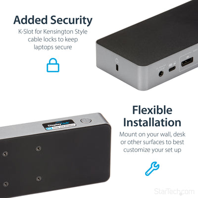 StarTech.com DK30C2DPPD station d'accueil Avec fil USB 3.2 Gen 1 (3.1 Gen 1) Type-C Noir, Gris - Image 14