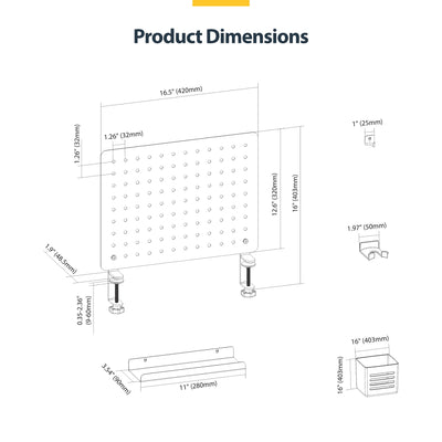 StarTech.com 1612B-DESK-PEGBOARD Ensemble de fournitures de bureau 1 pièce(s) - Image 7