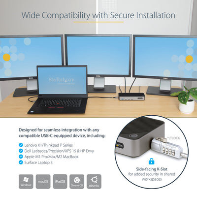 StarTech.com 116N-USBC-DOCK station d'accueil Avec fil USB 3.2 Gen 2 (3.1 Gen 2) Type-C Gris - Image 13