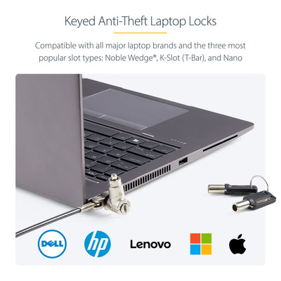 StarTech.com UNIVKA25-LAPTOP-LOCK câble antivol Noir 2 m - Image 13