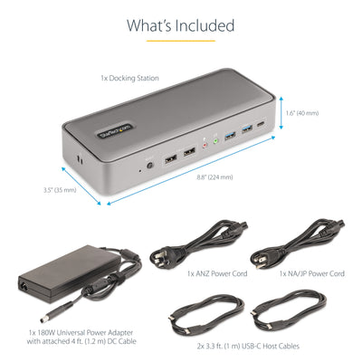 StarTech.com 129N-USBC-KVM-DOCK station d'accueil Avec fil USB 3.2 Gen 2 (3.1 Gen 2) Type-C Argent - Image 16