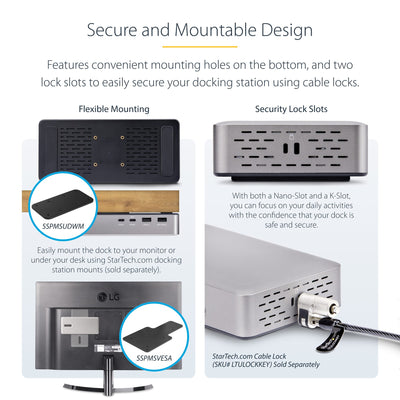 StarTech.com 155NA-USB4-DOCK station d'accueil Avec fil Argent - Image 7