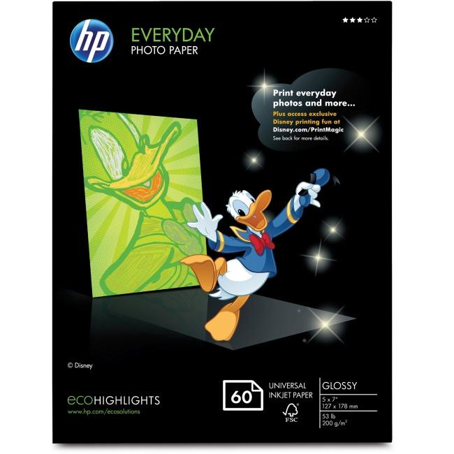 HP Papier Photo Brillant Usage Quotidien 5x7 60 Feuilles