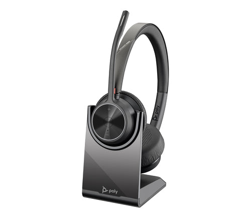 Poly Voyager 4320 UC Stereo USB-A Headset +BT700 USB-A Adapter +Charging Stand Sans fil Arceau Appels/Musique Bluetooth Socle de chargement Noir - Image 10