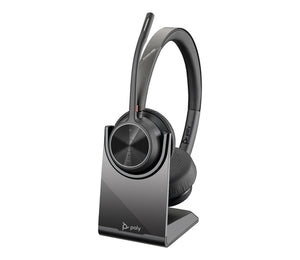 Poly Voyager 4320 UC Stereo USB-A Headset +BT700 USB-A Adapter +Charging Stand Sans fil Arceau Appels/Musique Bluetooth Socle de chargement Noir - Image 10