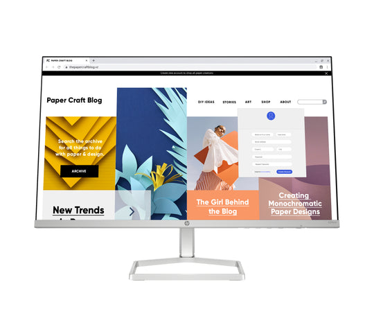 HP Series 5 23.8 inch FHD White Monitor - 524sw computer monitor 60.5 cm (23.8") 1920 x 1080 pixels Full HD LCD Silver (94C21AA#ABA)