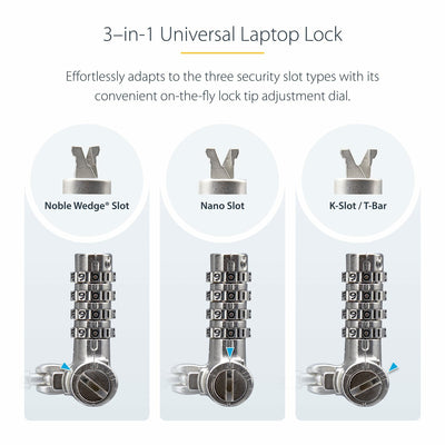 StarTech.com UNIVKA25-LAPTOP-LOCK câble antivol Noir 2 m - Image 11