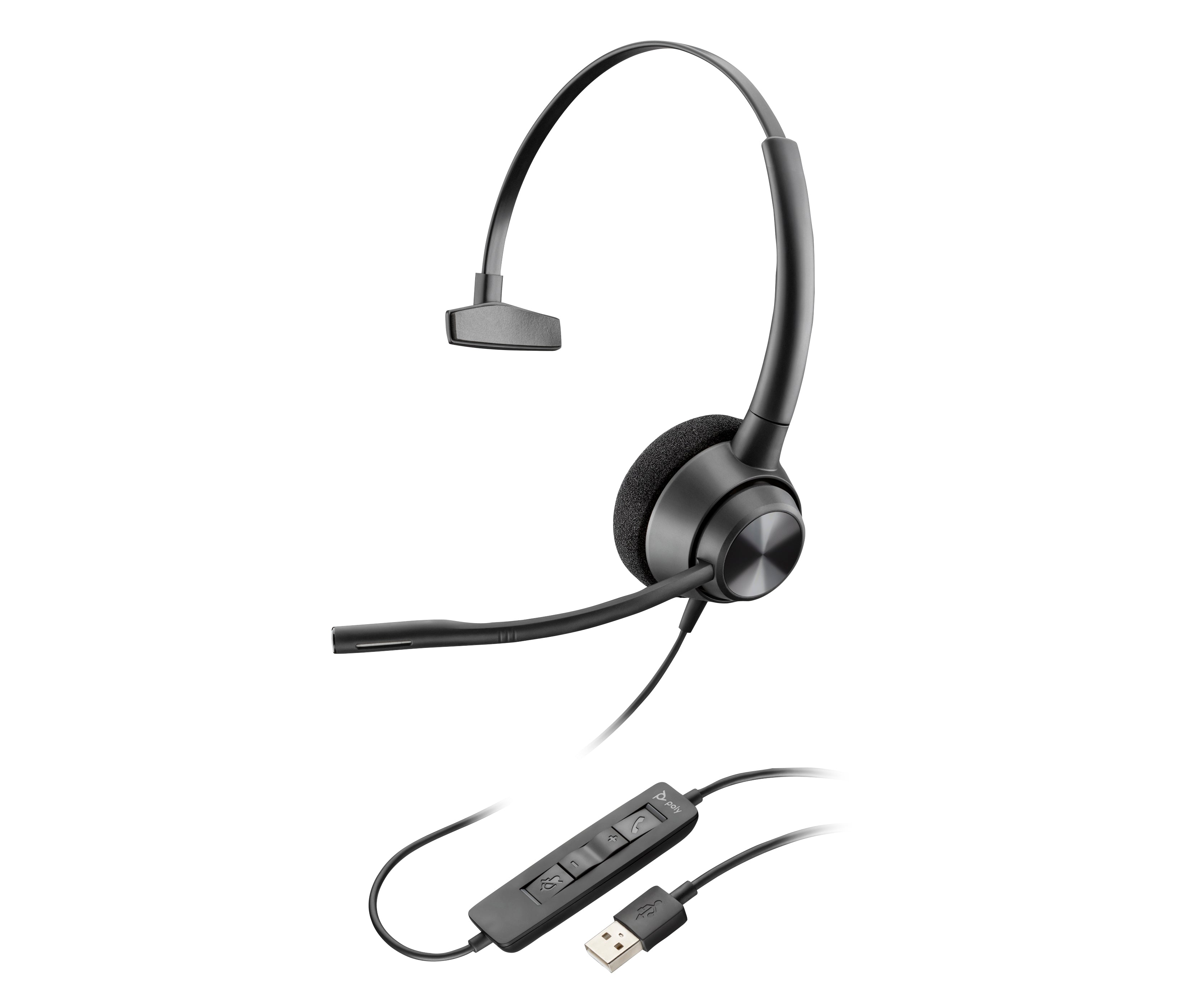 Poly EncorePro 310 Monaural USB-A Headset TAA Avec fil Arceau Bureau/Centre d'appels USB Type-A Noir - Image 3