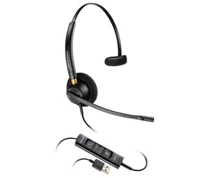 Poly EncorePro 515 Microsoft Teams Certified Monoaural with USB-A Headset Avec fil Arceau Appels/Musique Noir - Image 1