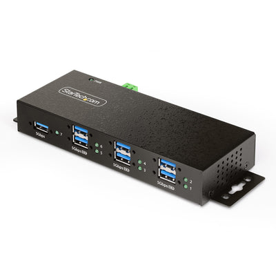 StarTech.com 5G7AINDRM-USB-A-HUB hub & concentrateur USB 3.2 Gen 1 (3.1 Gen 1) Type-B 5000 Mbit/s Noir - Image 1