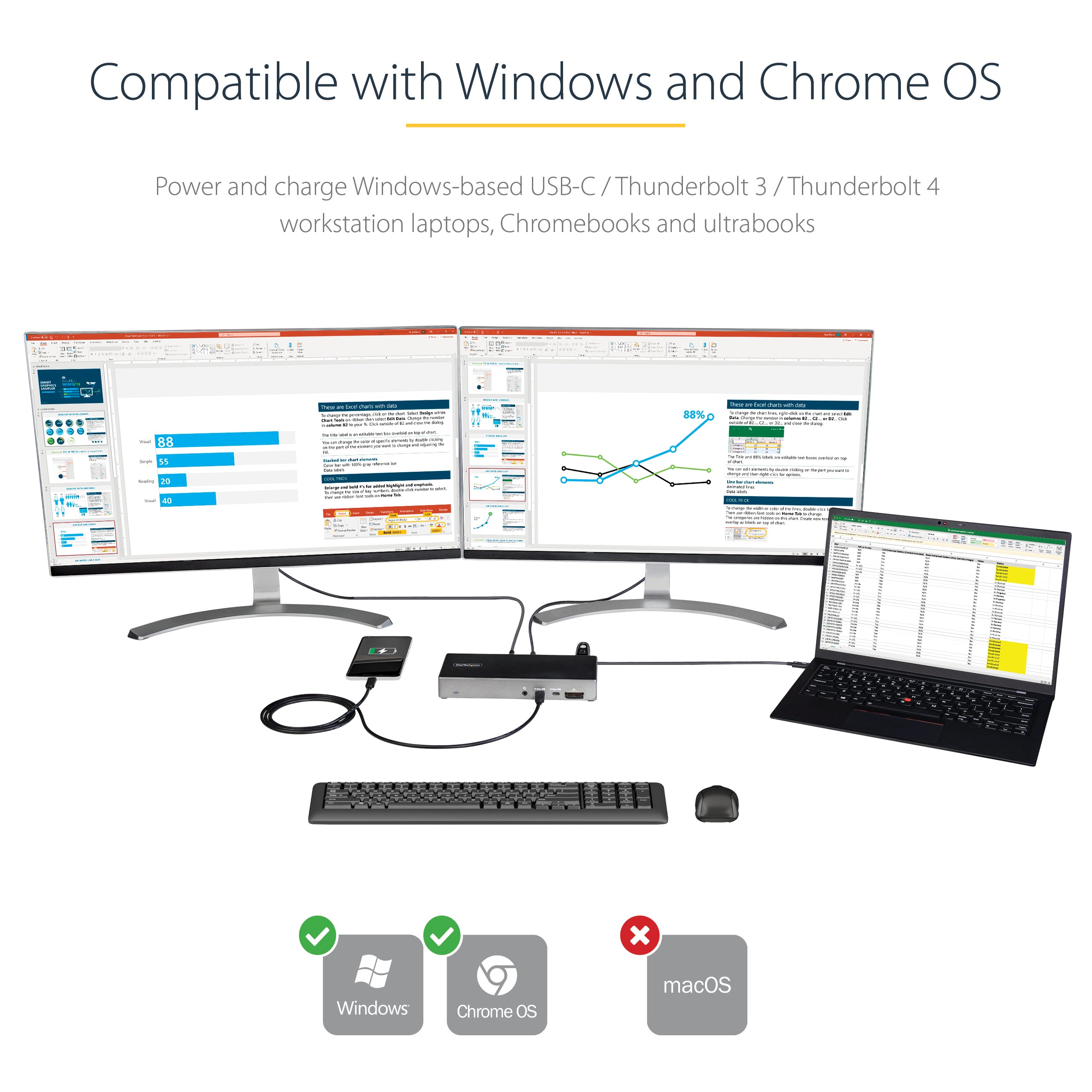 StarTech.com DK31C2DHSPD station d'accueil Avec fil USB 3.2 Gen 2 (3.1 Gen 2) Type-C Noir, Gris - Image 11