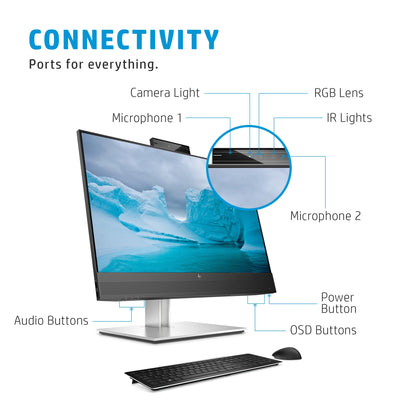 HP E24mv G4 FHD Conferencing Monitor écran plat de PC 60,5 cm (23.8") 1920 x 1080 pixels Full HD LCD Noir, Argent - Image 4